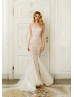 Sexy Ivory Sequined Lace Tulle Sparkly Wedding Dress Sexy Ivory Sequined Lace Tulle Sparkly Wedding Dress